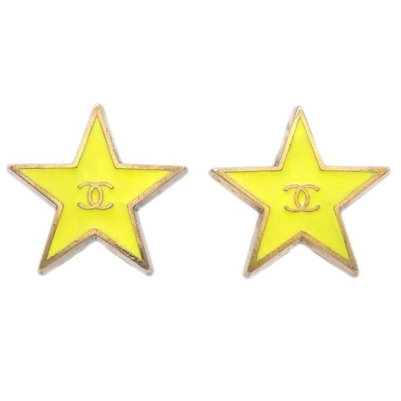 Chanel Star Earrings Clip-On Yellow - Picture 1 of 4
